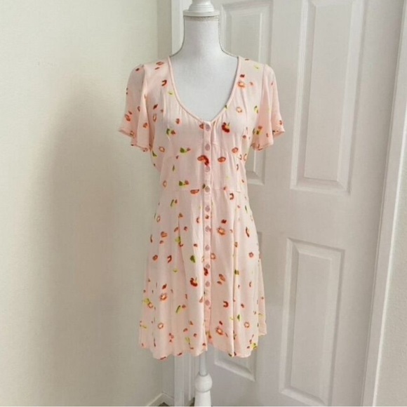 Nordstrom BP Floral Dress pink SMALL short sleeves Bohemian NEW - Picture 1 of 13